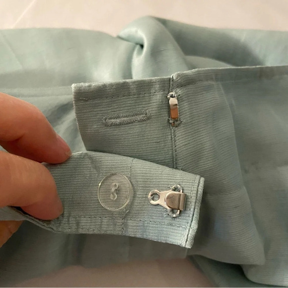 Sigrid Olsen Linen/Silk Blend Trouser Pants in Seafoam Green Size 6P - Picture 6 of 7